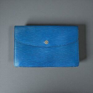 Louis Vuitton Blue Epi Montaigne 27 Clutch